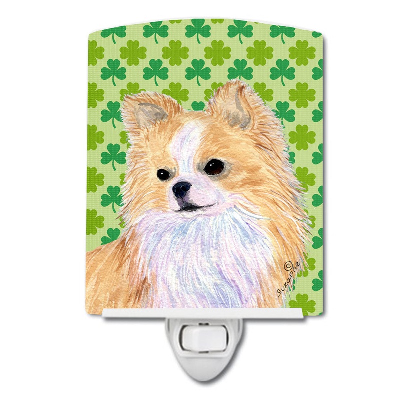 Chihuahua St. Patrick's Day Shamrock Portrait Ceramic Night Light SS4404CNL