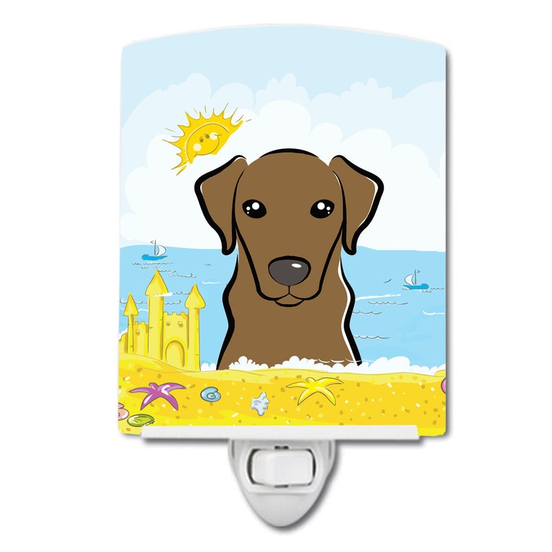 Chocolate Labrador Summer Beach Ceramic Night Light BB2102CNL