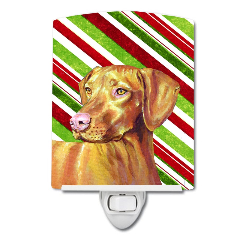 Vizsla Candy Cane Holiday Christmas Ceramic Night Light LH9235CNL