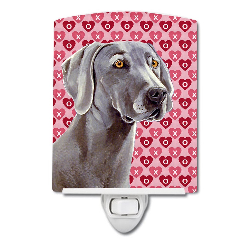Weimaraner Hearts Love and Valentine's Day Portrait Ceramic Night Light LH9161CNL