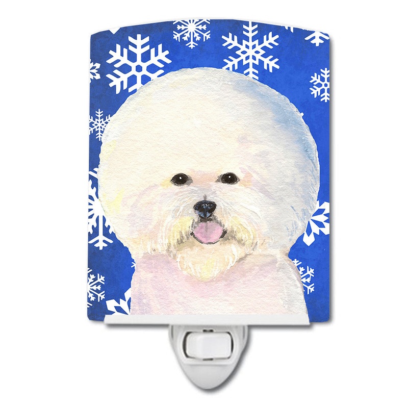 Bichon Frise Winter Snowflakes Holiday Ceramic Night Light SS4664CNL