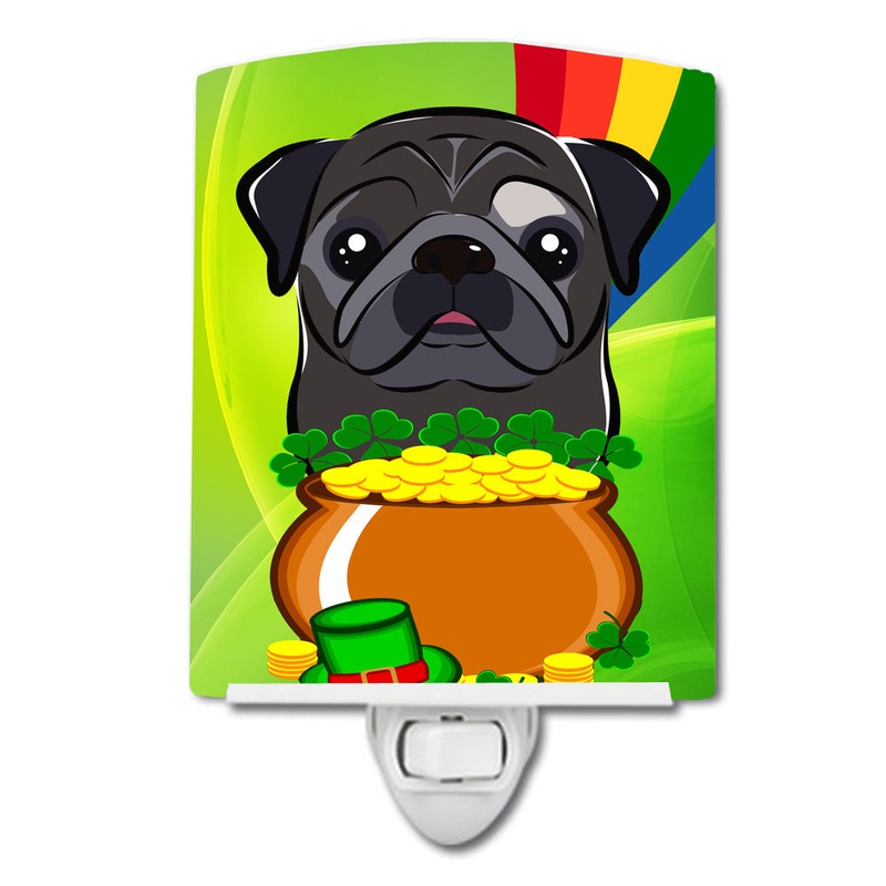 Black Pug St. Patrick's Day Ceramic Night Light BB2007CNL