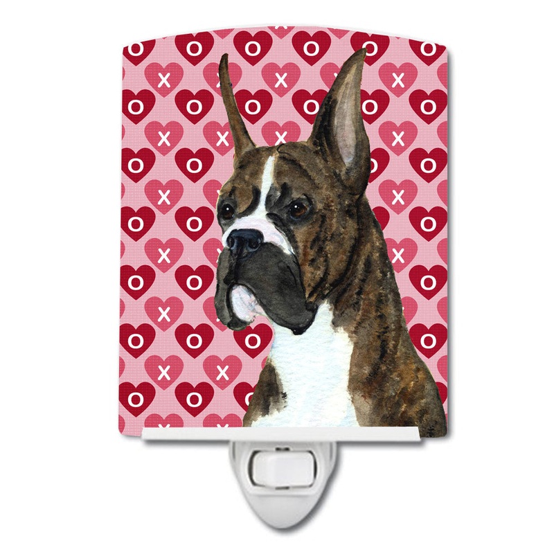 Boxer Hearts Love and Valentine's Day Portrait Ceramic Night Light SS4508CNL