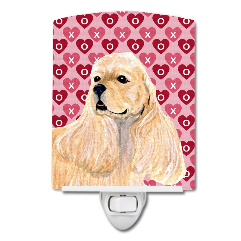 Buff Cocker Spaniel Hearts Love Valentine's Day Ceramic Night Light SS4522CNL