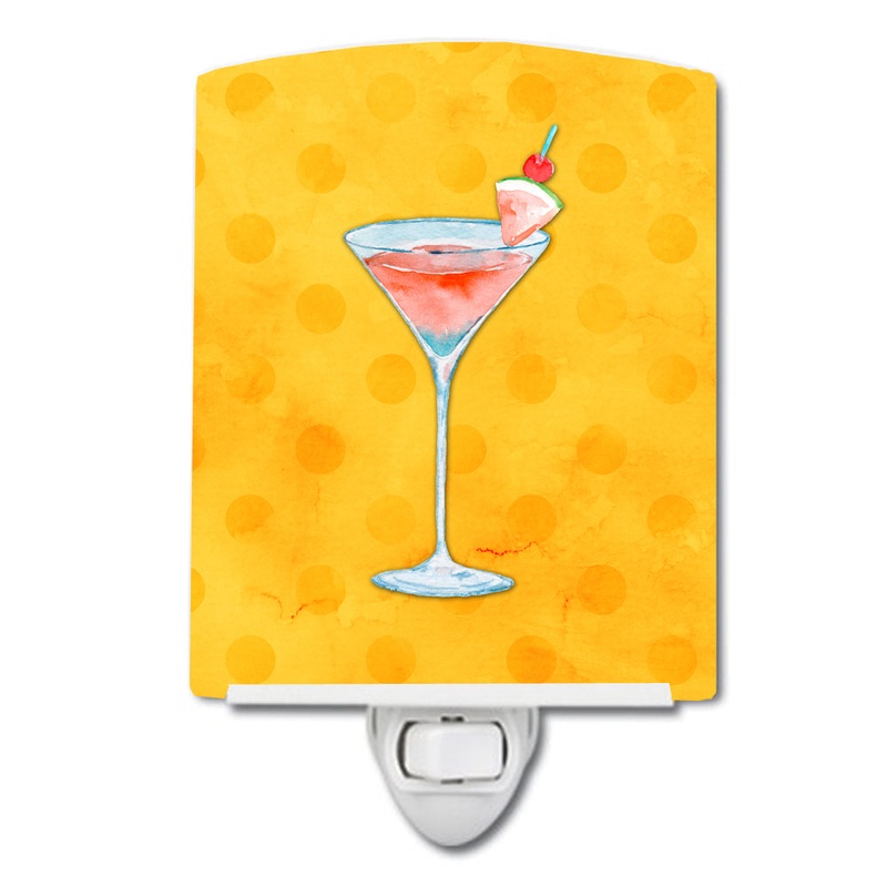 Summer Martini Yellow Polkadot Ceramic Night Light BB8217CNL