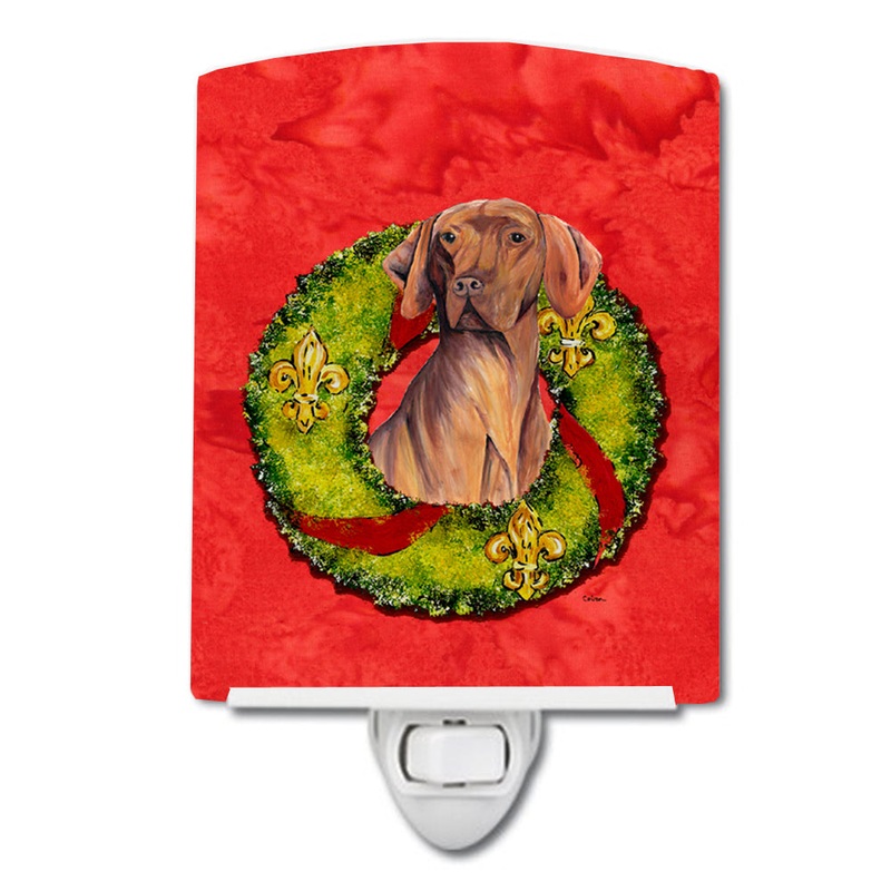 Vizsla Christmas Wreath Ceramic Night Light SC9085CNL