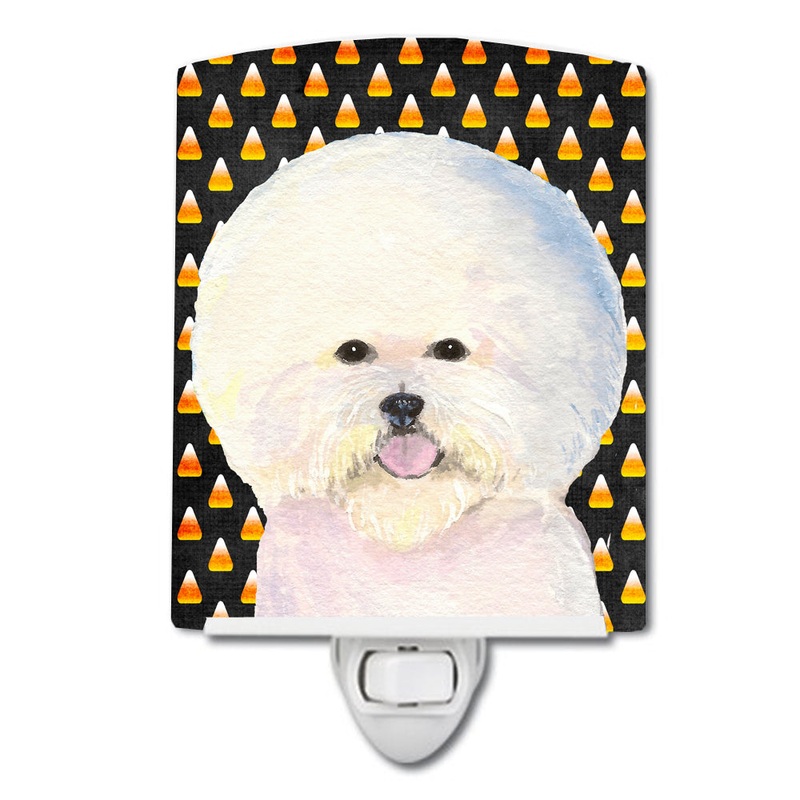 Bichon Frise Candy Corn Halloween Portrait Ceramic Night Light SS4319CNL