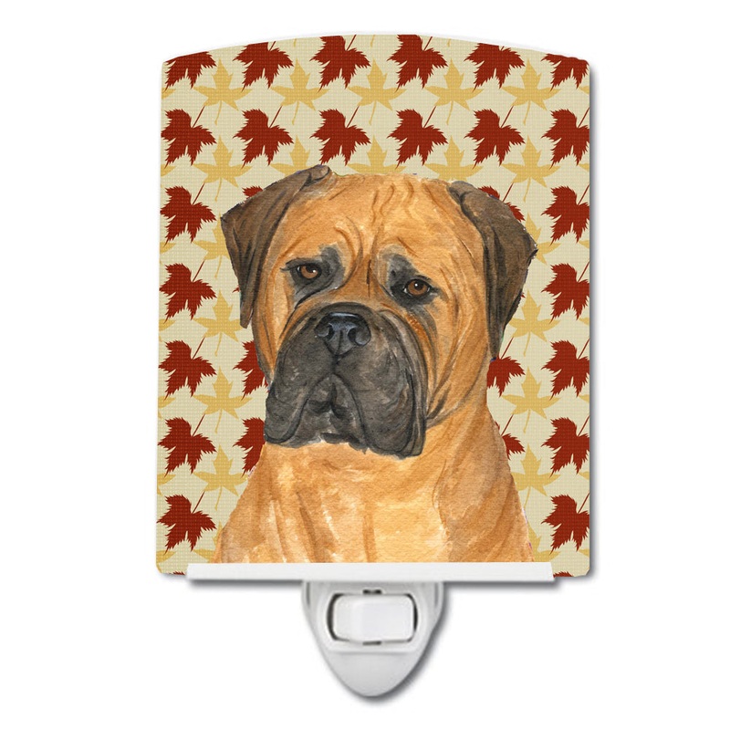 Bullmastiff Fall Leaves Portrait Ceramic Night Light SS4339CNL