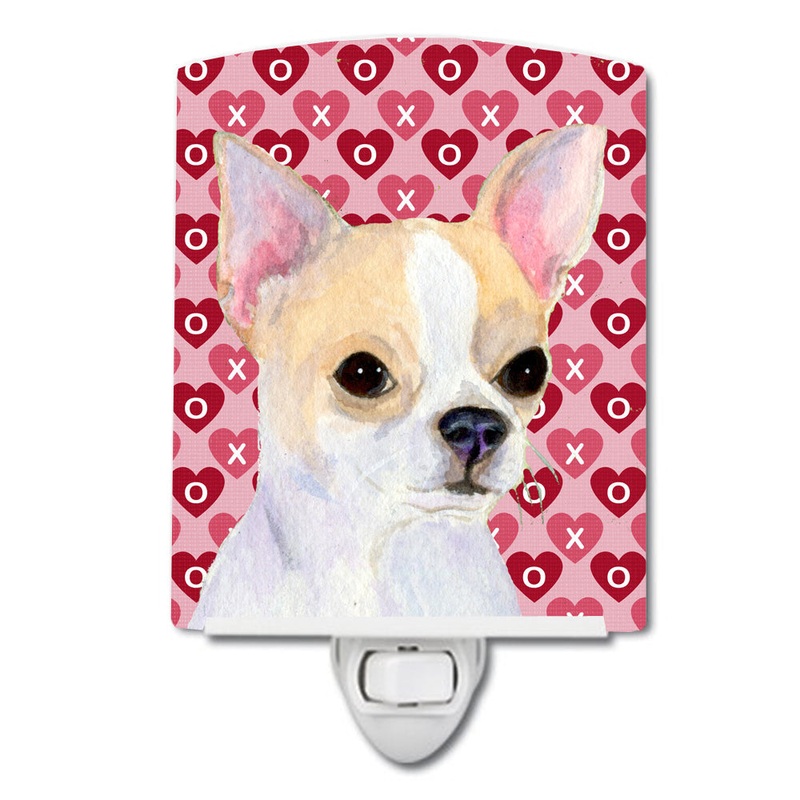 Chihuahua Hearts Love and Valentine's Day Portrait Ceramic Night Light SS4474CNL