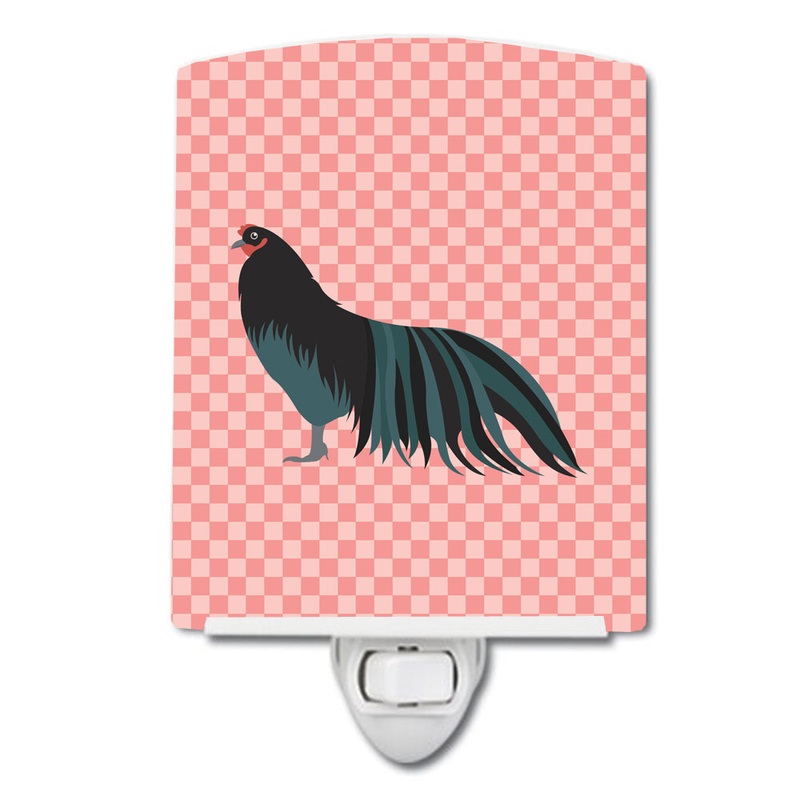 Sumatra Chicken Pink Check Ceramic Night Light BB7833CNL