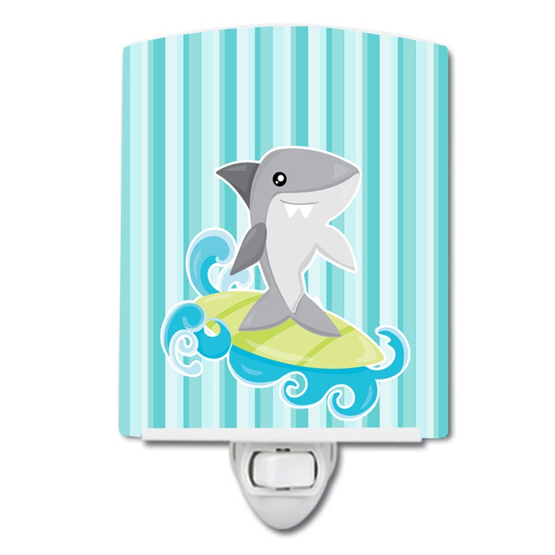 Surfin Shark on Stripes Ceramic Night Light BB6942CNL