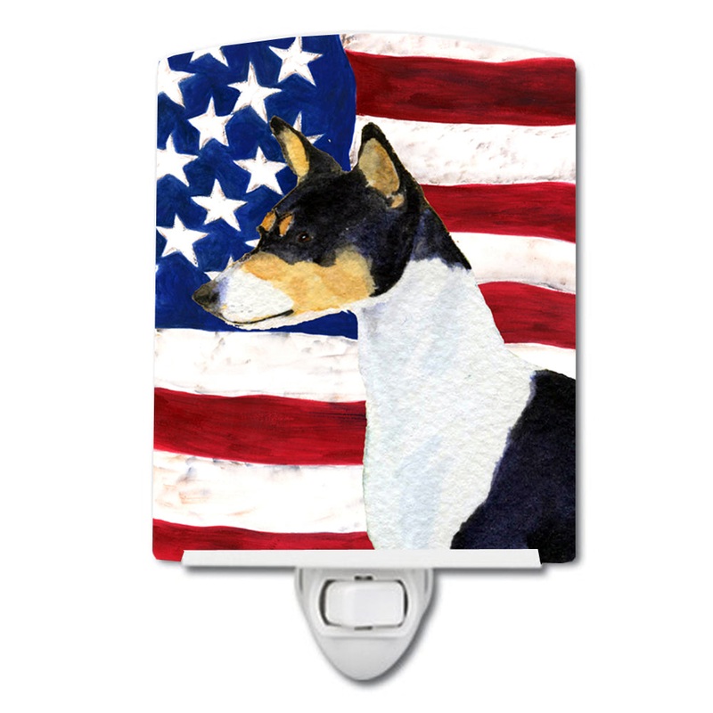 USA American Flag with Basenji Ceramic Night Light SS4041CNL