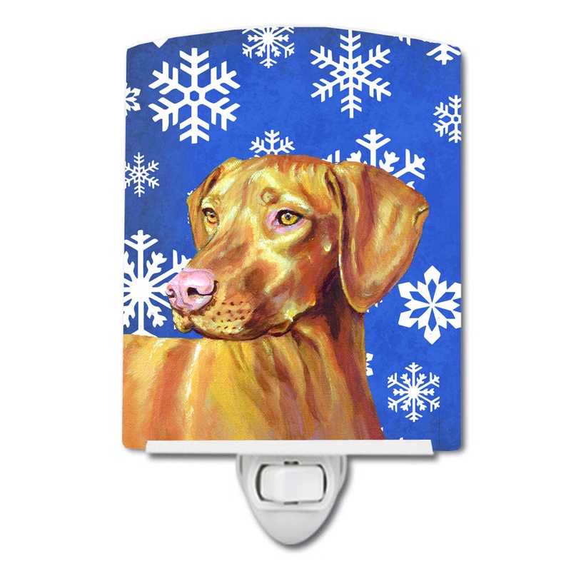 Vizsla Winter Snowflakes Holiday Ceramic Night Light LH9280CNL