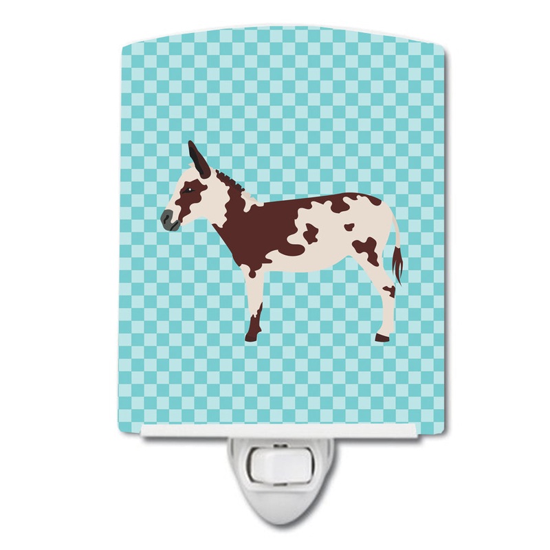 American Spotted Donkey Blue Check Ceramic Night Light BB8025CNL