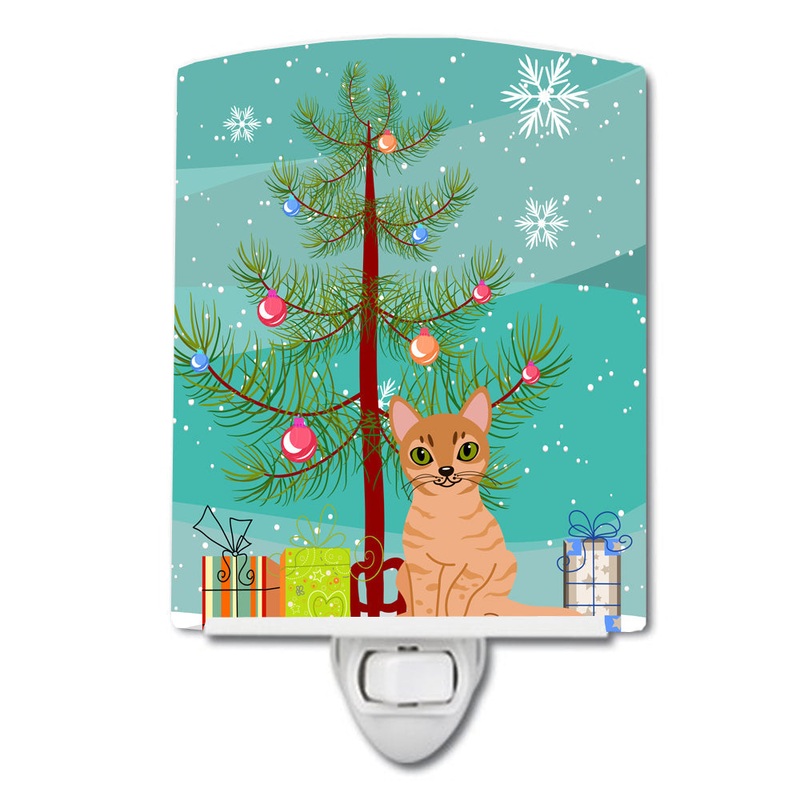 Australian Mist Cat Merry Christmas Tree Ceramic Night Light BB4415CNL