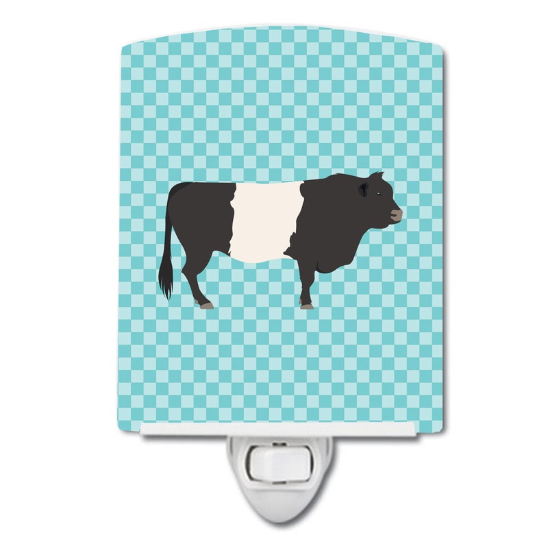 Belted Galloway Cow Blue Check Ceramic Night Light BB8005CNL