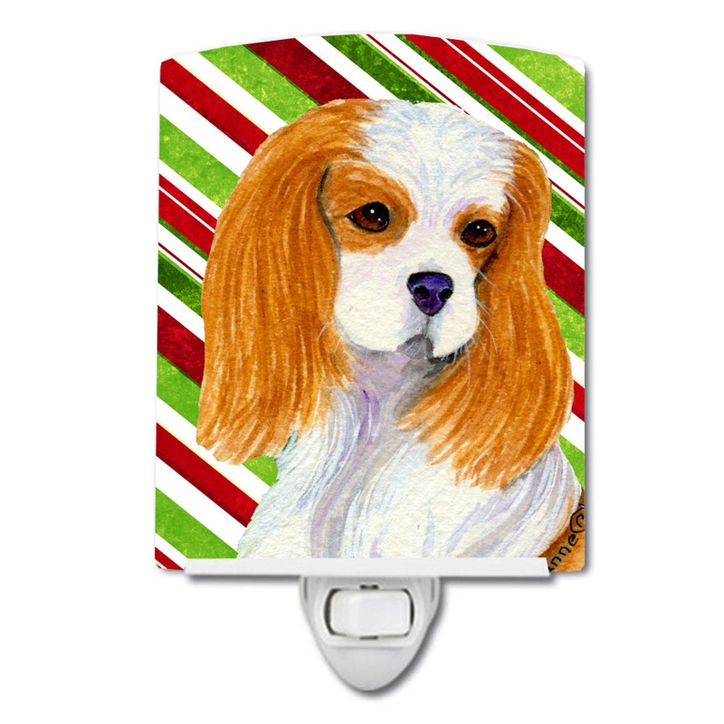 Cavalier Spaniel Candy Cane Holiday Christmas Ceramic Night Light SS4596CNL