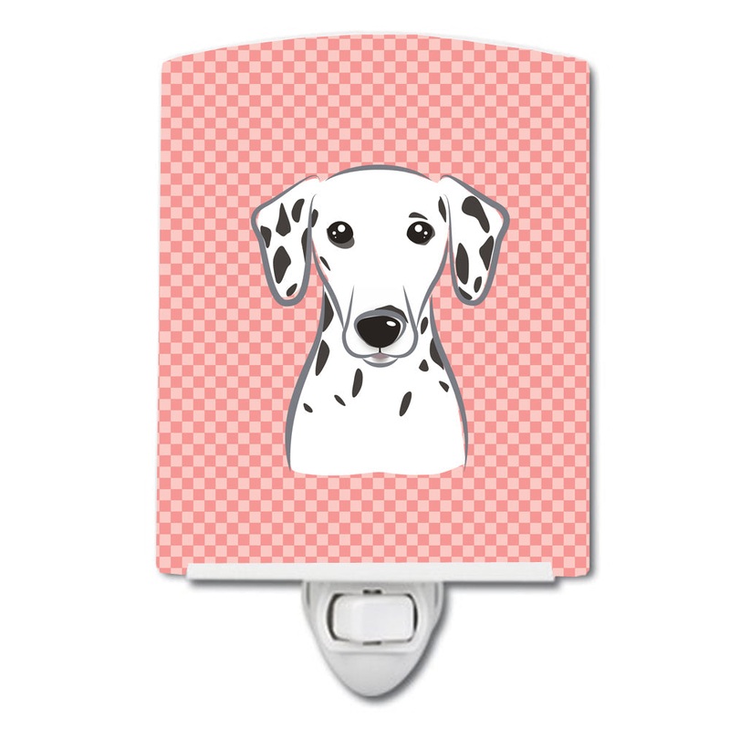 Checkerboard Pink Dalmatian Ceramic Night Light BB1210CNL