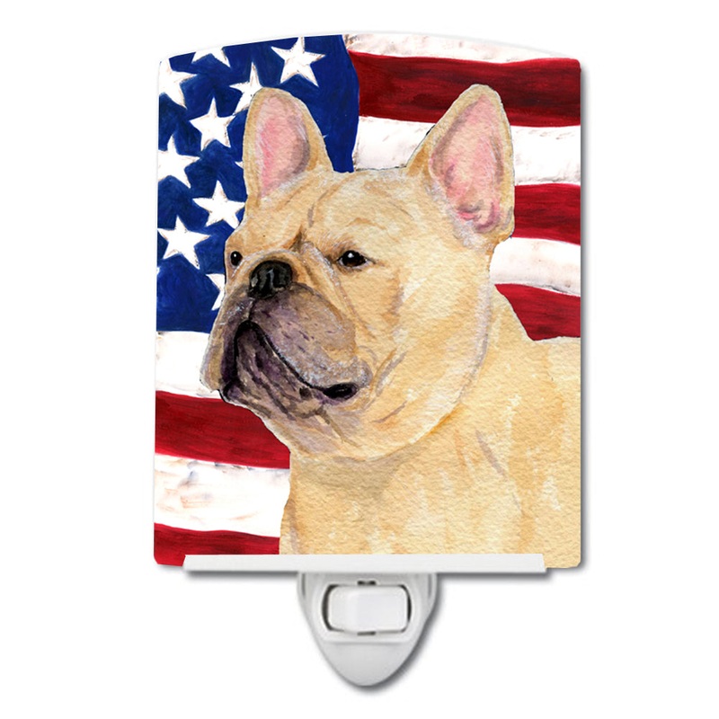 USA American Flag with French Bulldog Ceramic Night Light SS4047CNL