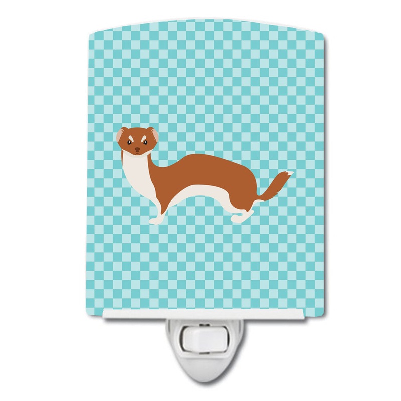 Weasel Blue Check Ceramic Night Light BB8044CNL