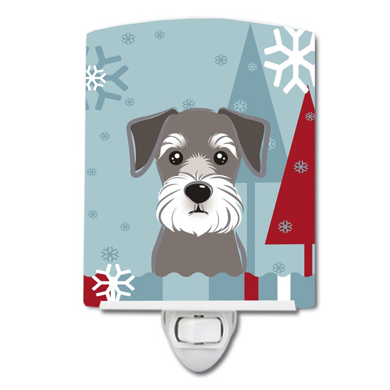 Winter Holiday Schnauzer Ceramic Night Light BB1702CNL
