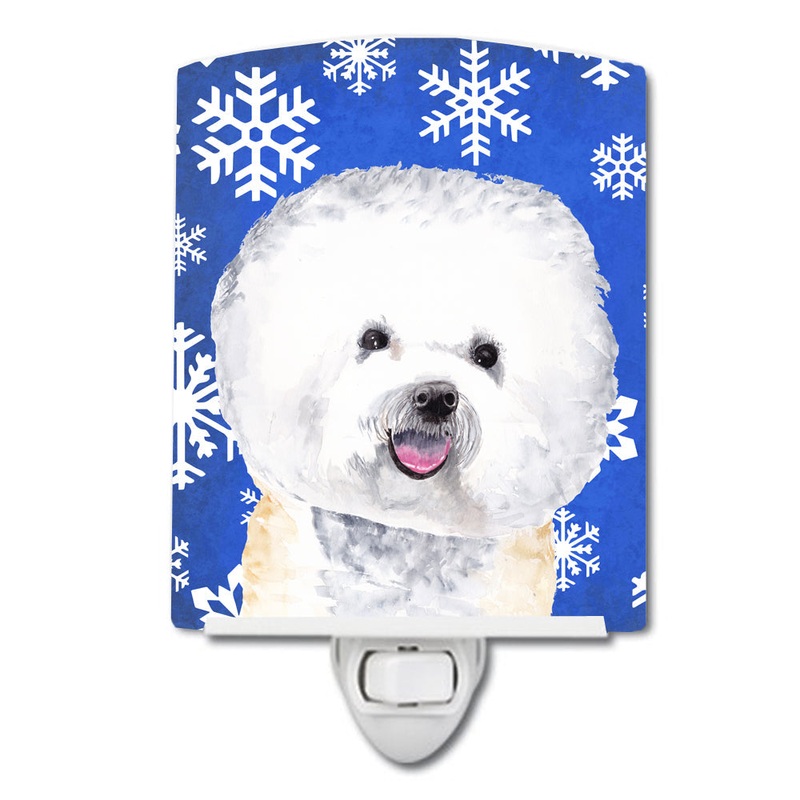 Bichon Frise Winter Snowflakes Holiday Ceramic Night Light SC9362CNL