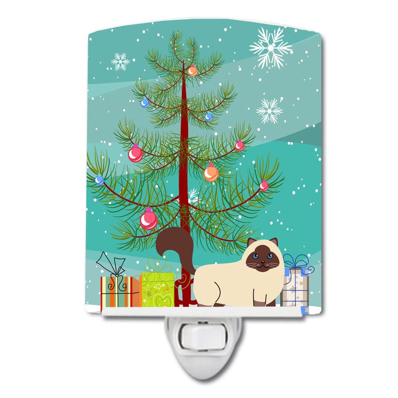 Birman Cat Merry Christmas Tree Ceramic Night Light BB4416CNL
