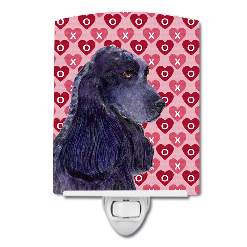 Black Cocker Spaniel Hearts Love Valentine's Day Ceramic Night Light SS4471CNL