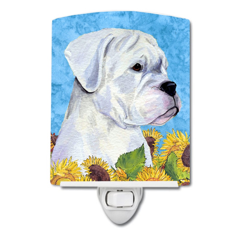 Boxer in Summer Flowers Ceramic Night Light SS4142CNL