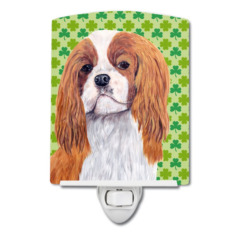Cavalier Spaniel St. Patrick's Day Shamrock Portrait Ceramic Night Light SC9314CNL