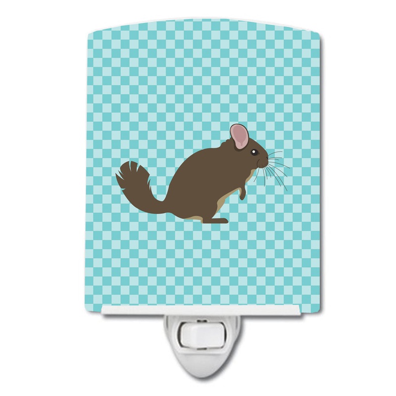 Chinchilla Blue Check Ceramic Night Light BB8049CNL