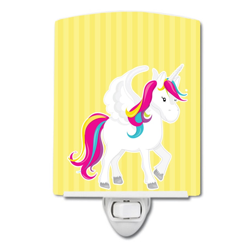 Unicorn Yellow Stripes #2 Ceramic Night Light BB9091CNL
