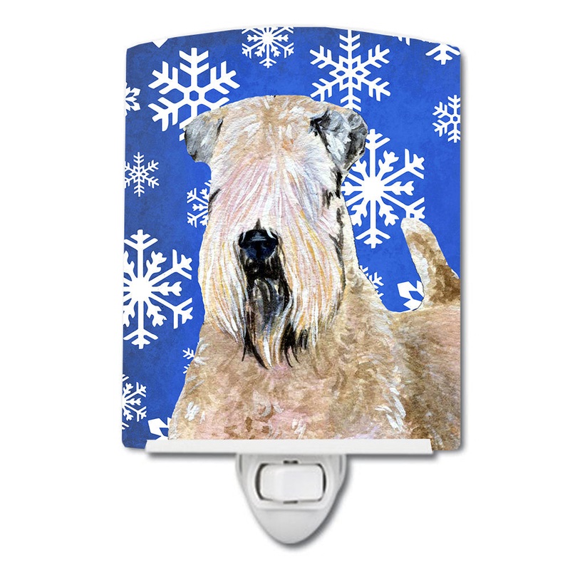 Wheaten Terrier Soft Coated Winter Snowflakes Holiday Ceramic Night Light SS4631CNL