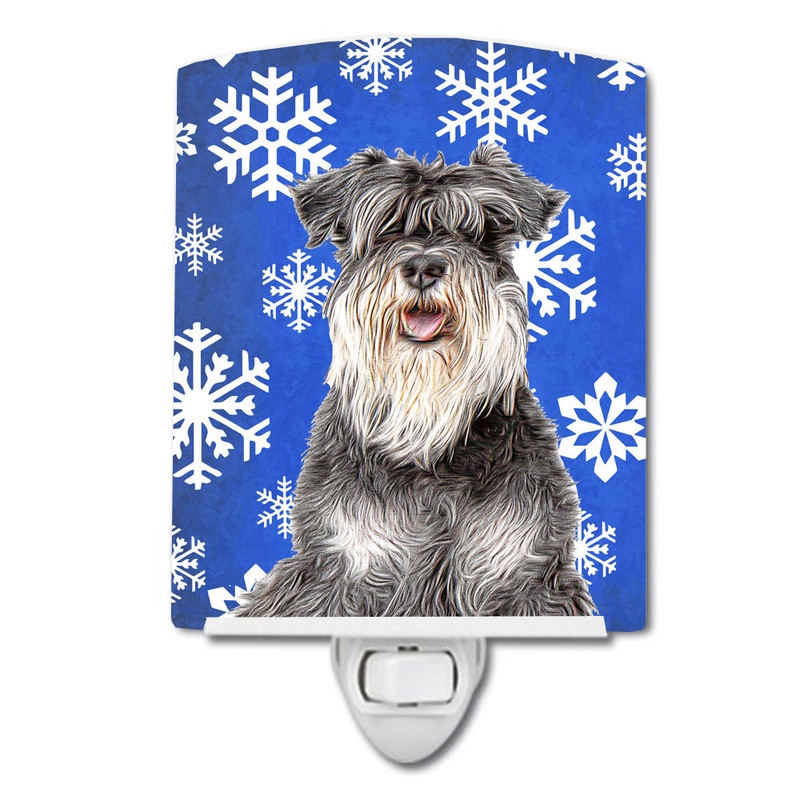 Winter Snowflakes Holiday Schnauzer Ceramic Night Light KJ1178CNL