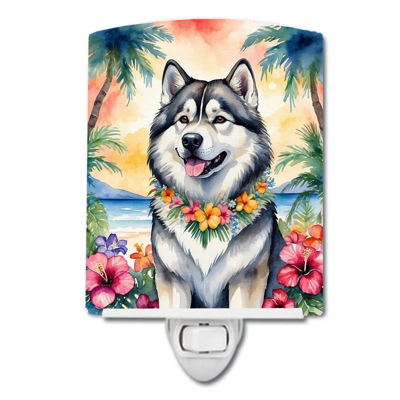Alaskan Malamute Luau Ceramic Night Light