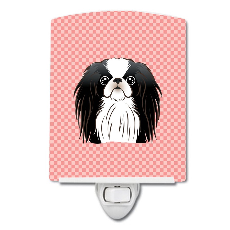 Checkerboard Pink Japanese Chin Ceramic Night Light BB1230CNL