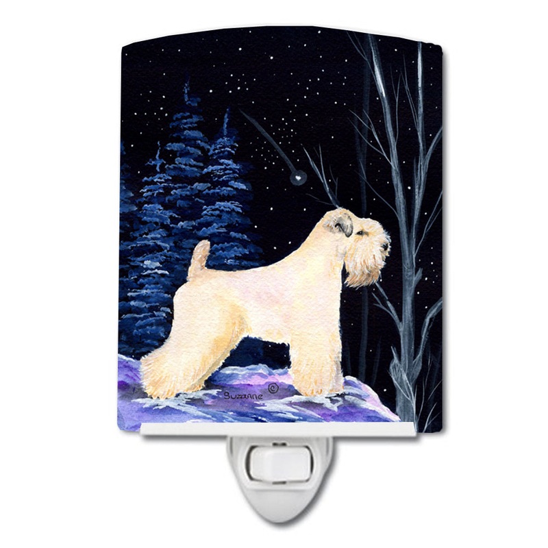 Starry Night Wheaten Terrier Soft Coated Ceramic Night Light SS8386CNL