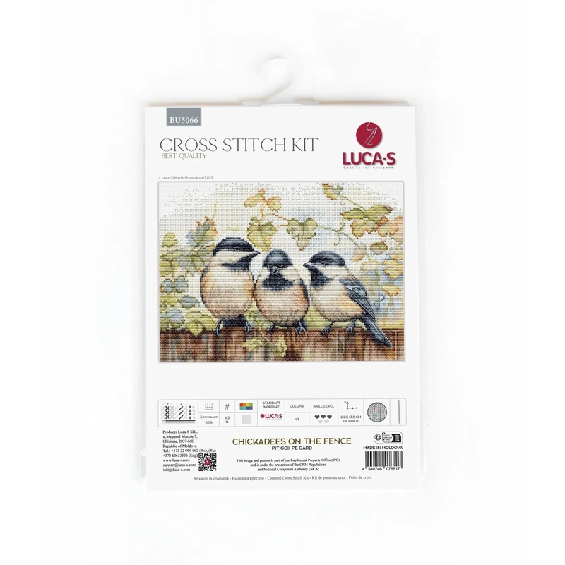 Chickadees On The Fence BU5066L Counted Cross-Stitch Kit