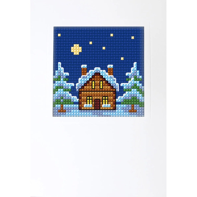 Complete counted cross stitch kit - greetings card Winter Night 6321