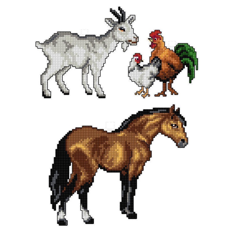 "Farm Animals" 128CS Counted Cross-Stitch Kit