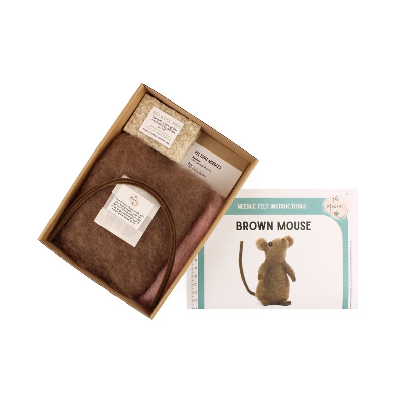 Felting Kit - Brown Mouse Needle Felt Kit