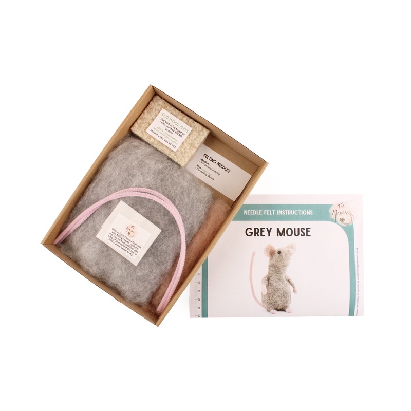 Felting Kit - Grey Mouse Needle Felt Kit
