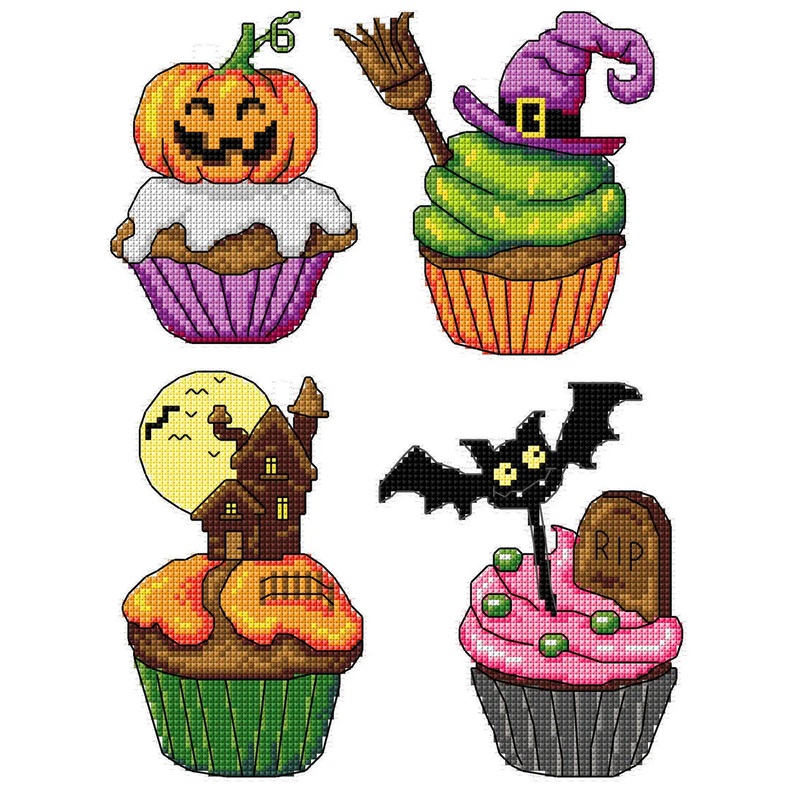 "Halloween Cupcakes" 175CS Counted Cross-Stitch Kit