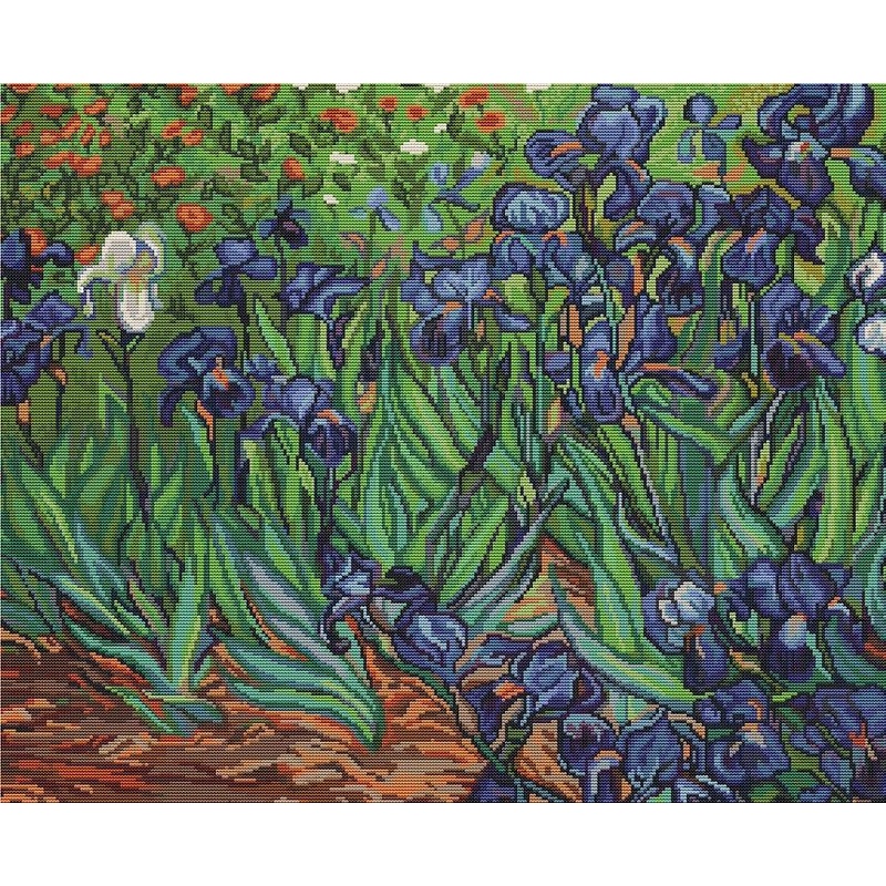 Irises,  reproduction of Van Gogh B444L Counted Cross-Stitch Kit