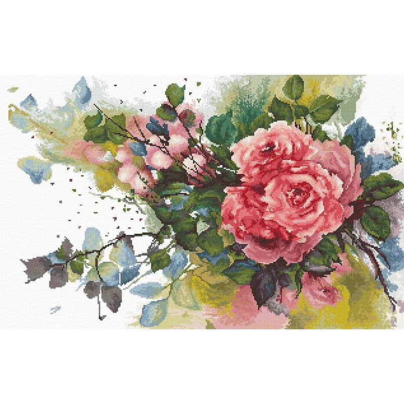 Red roses B2383L Counted Cross-Stitch Kit