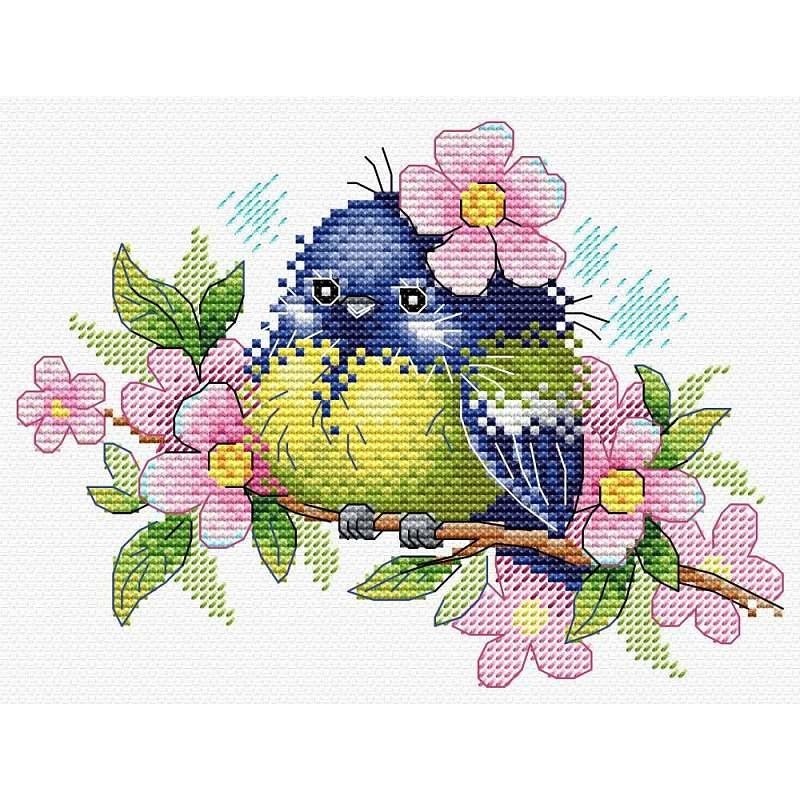 Romantic Bird M-554 / SM-554 Counted Cross Stitch Kit