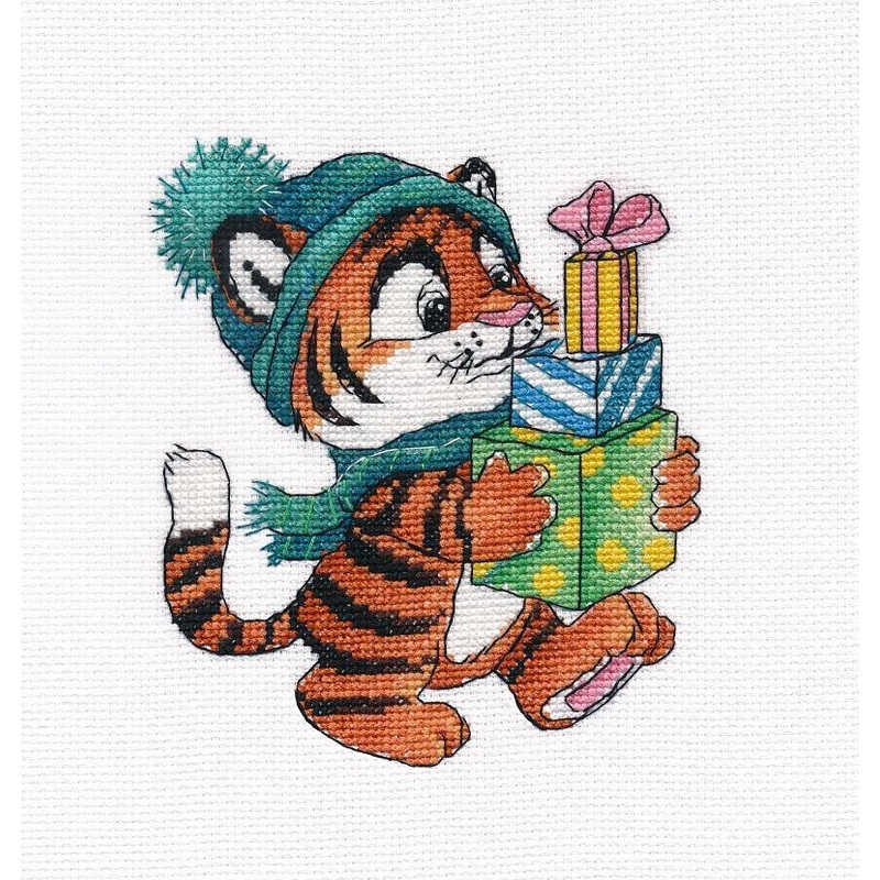 Tiger with Gifts 1427 Counted Cross Stitch Kit