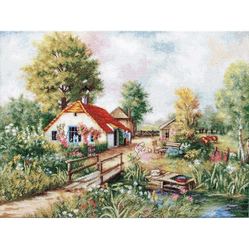 Village landscape BU4011L Counted Cross-Stitch Kit