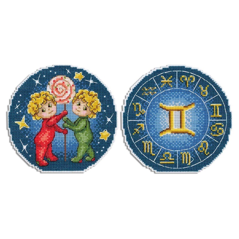 Zodiac Signs. Gemini SR-694 Plastic Canvas Counted Cross Stitch Kit