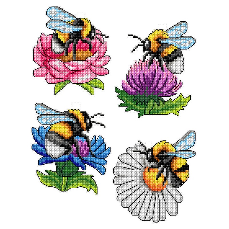 Bumblebees 177CS Counted cross stitch kit with plastic canvas